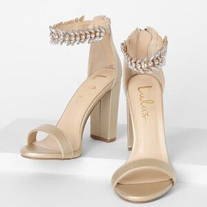 Lulus Mylan Gold Ankle Strap Heels - Size 6.5